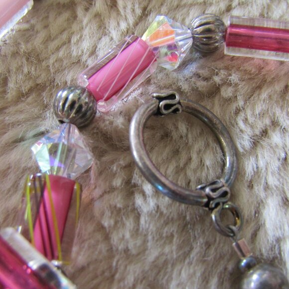 Vintage handcrafted sterling and glass necklace - Picture 5 of 8